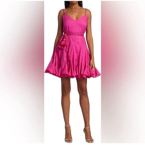 Rhode Womens Barbie Pink Casey Mini Dress Ruffle Flare Chic‎ Feminine Size Small - Picture 4 of 16